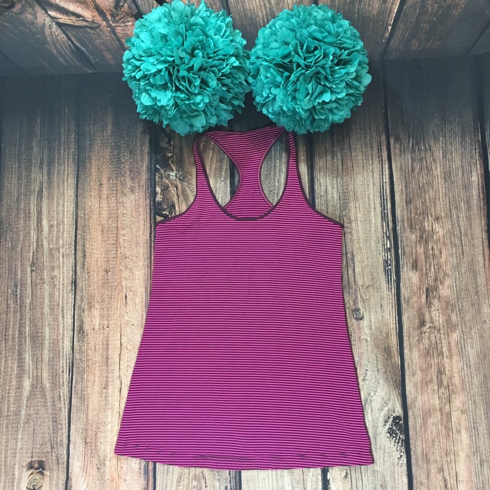 LULULEMON plum and fuscia cool Razorback tank top
